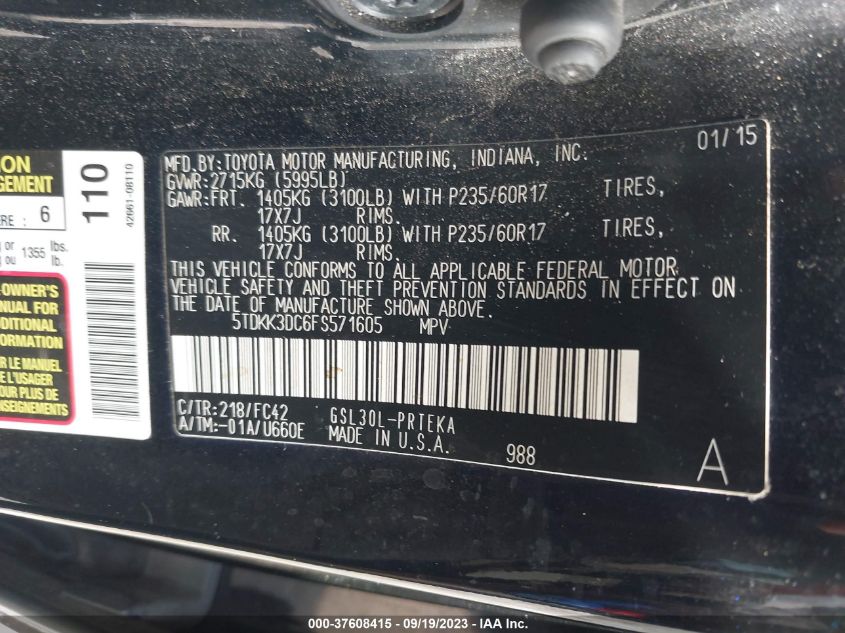 2015 TOYOTA SIENNA LE - 5TDKK3DC6FS571605