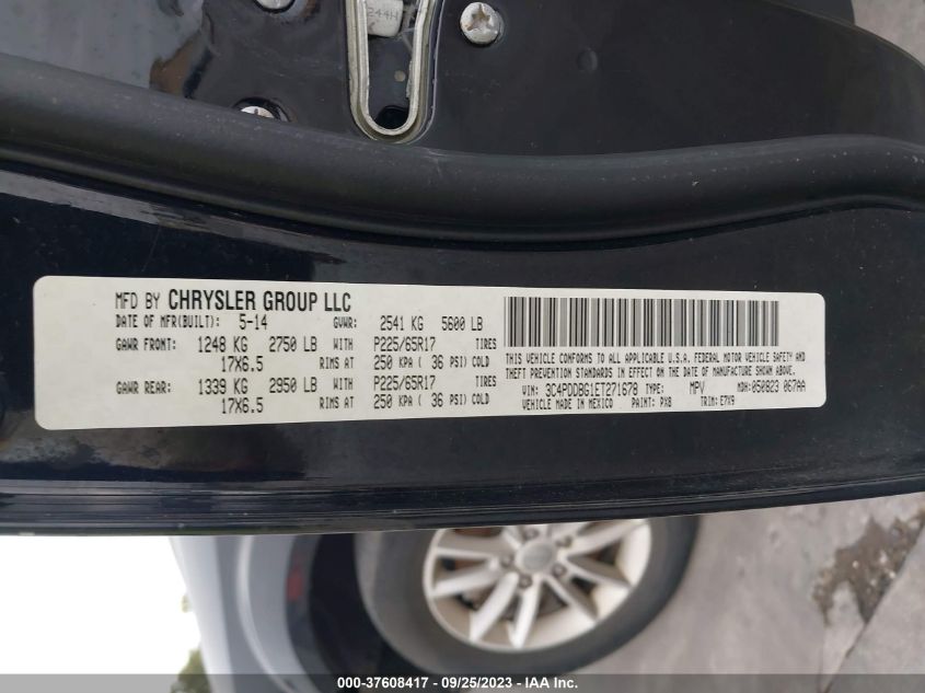 2014 DODGE JOURNEY SXT - 3C4PDDBG1ET271678