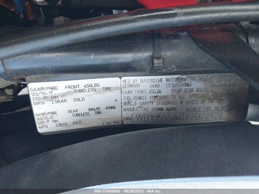 2000 BMW K1200 LT - WB10555A0YZD72929