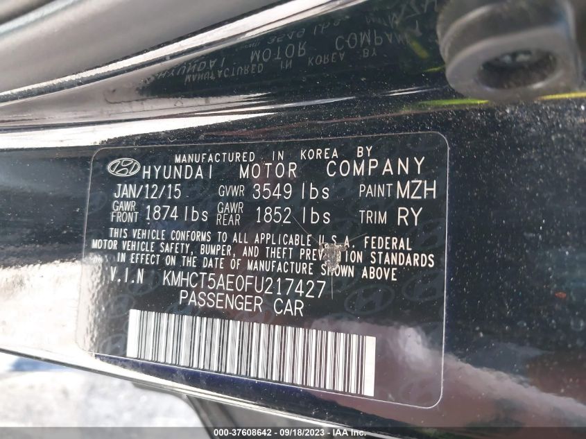 2015 HYUNDAI ACCENT GS - KMHCT5AE0FU217427