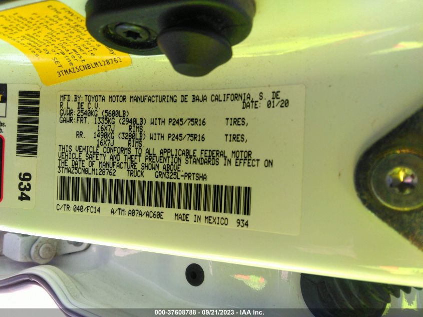 2020 TOYOTA TACOMA 2WD SR5/TRD SPORT 3TMAZ5CN8LM128762