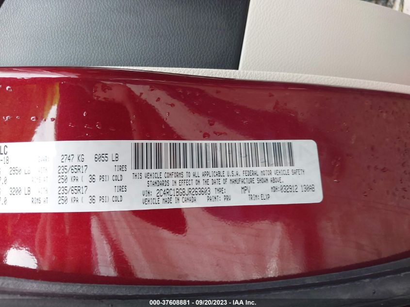 2018 CHRYSLER PACIFICA TOURING L - 2C4RC1BG8JR263603