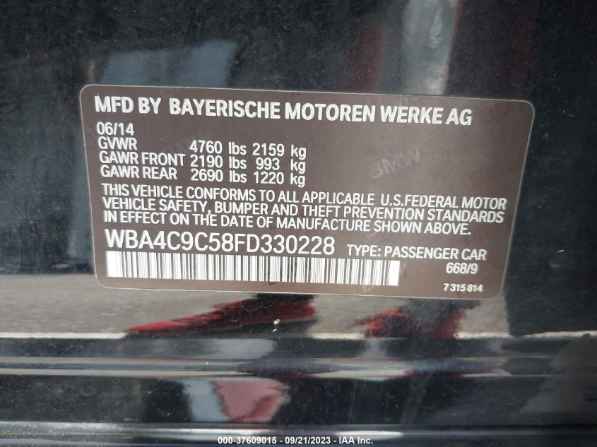 2015 BMW 4 SERIES 428I XDRIVE - WBA4C9C58FD330228