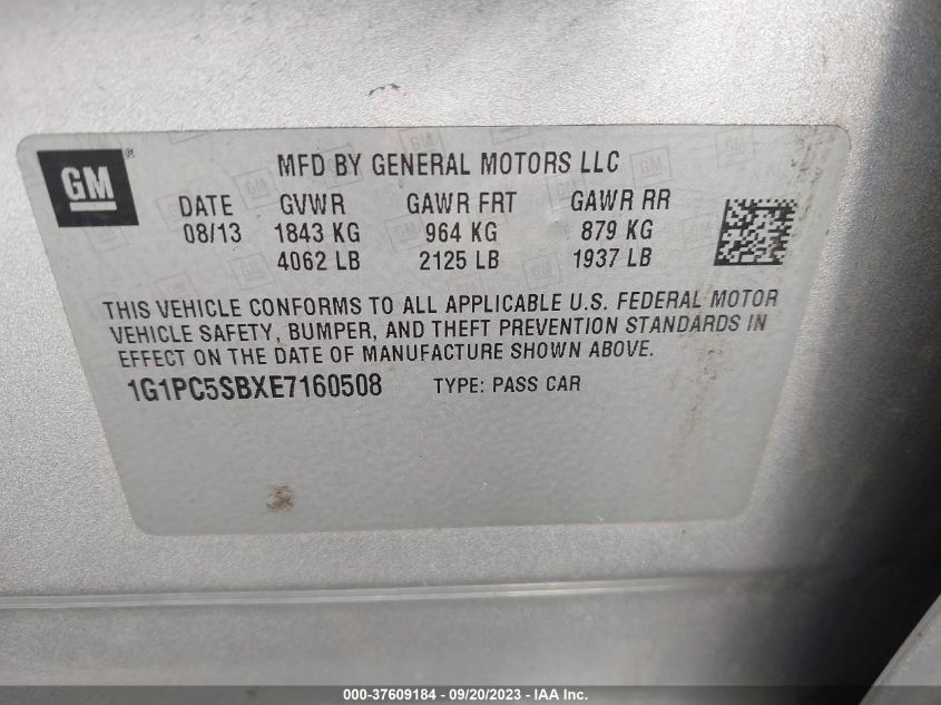 2014 CHEVROLET CRUZE LT - 1G1PC5SBXE7160508