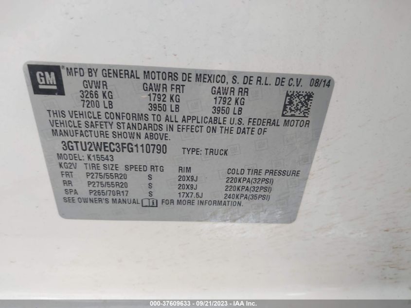 2015 GMC SIERRA 1500 DENALI - 3GTU2WEC3FG110790