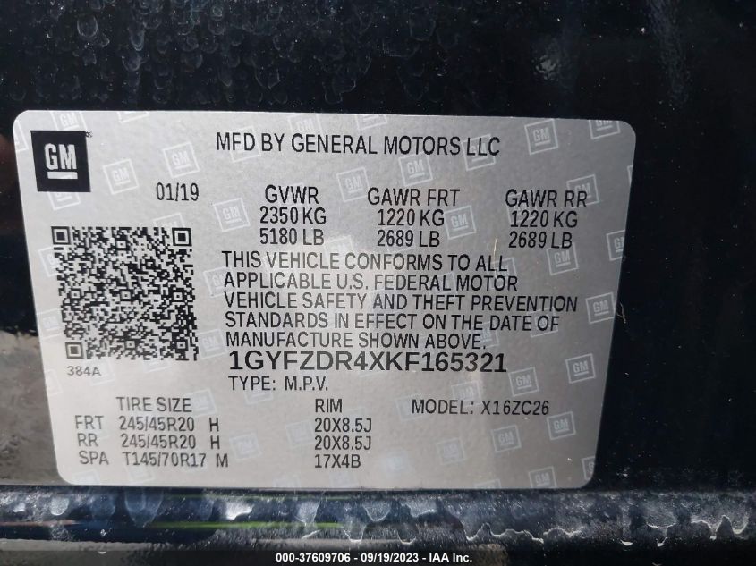 2019 CADILLAC XT4 PREMIUM LUXURY - 1GYFZDR4XKF165321