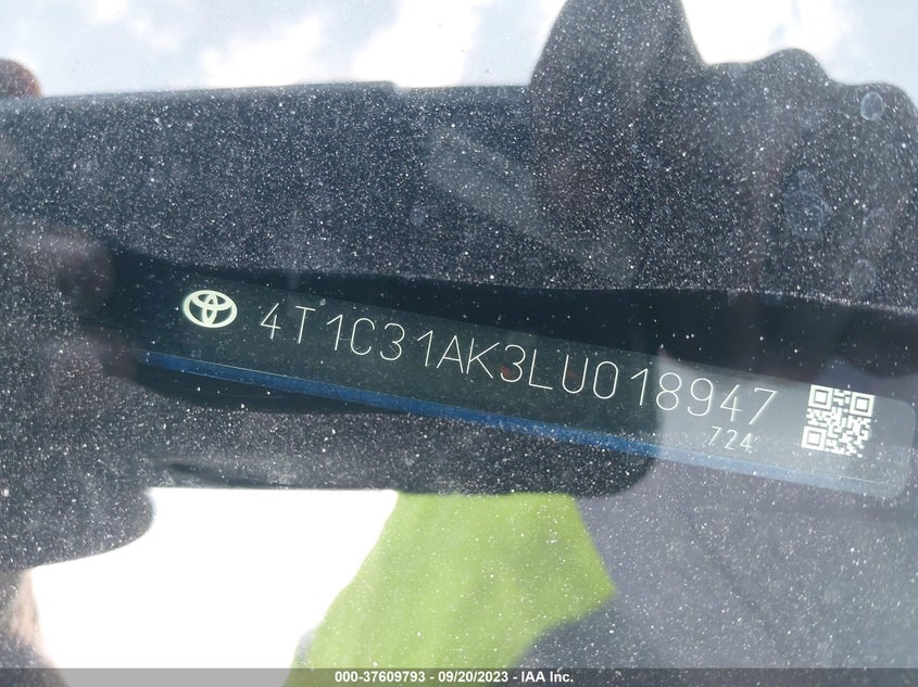 VIN 4T1C31AK3LU018947 2020 TOYOTA CAMRY LE