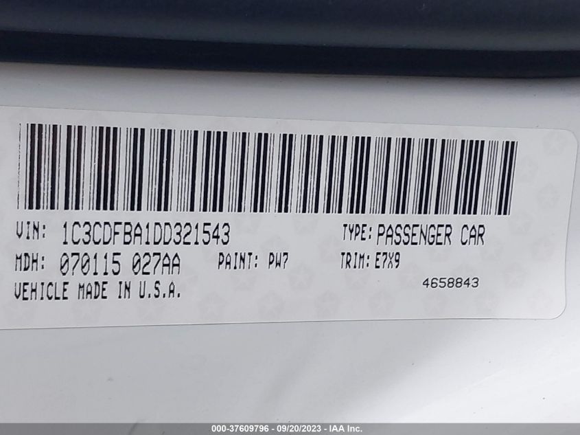 2013 DODGE DART SXT - 1C3CDFBA1DD321543