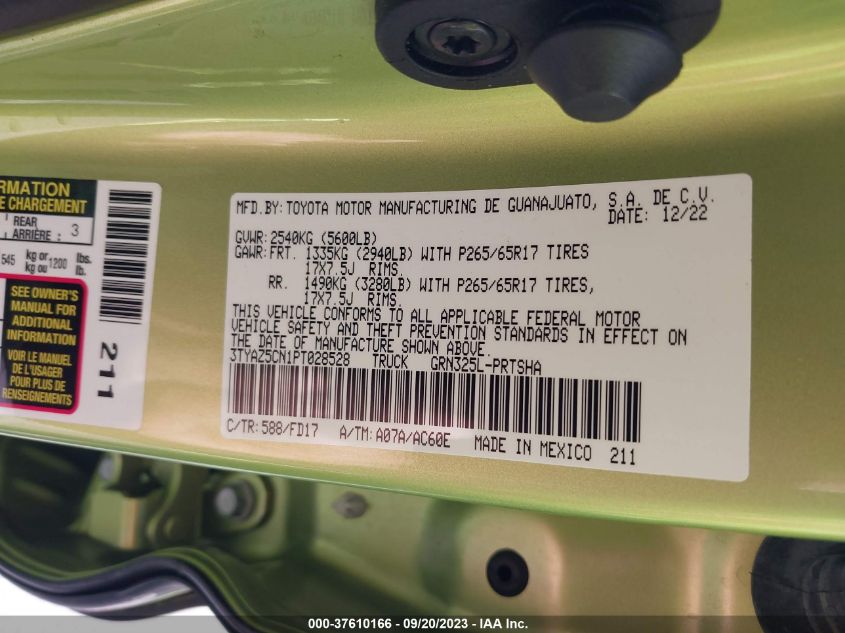 2023 TOYOTA TACOMA 2WD SR5/TRD SPORT 3TYAZ5CN1PT028528