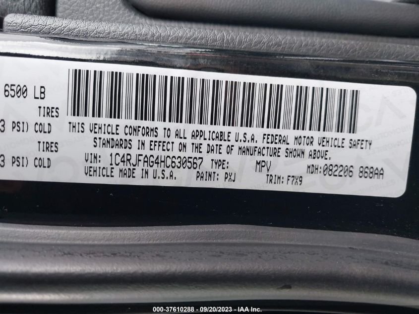 2017 JEEP GRAND CHEROKEE LAREDO - 1C4RJFAG4HC630567