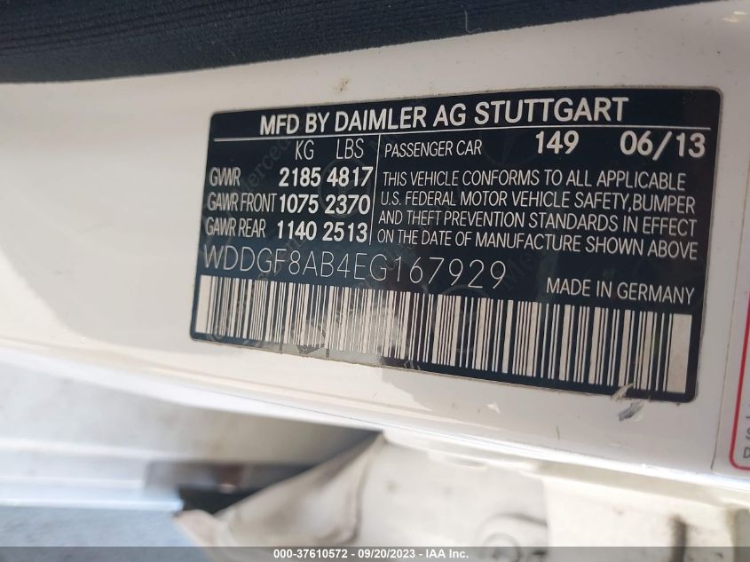 2014 MERCEDES-BENZ C-CLASS C 300 - WDDGF8AB4EG167929