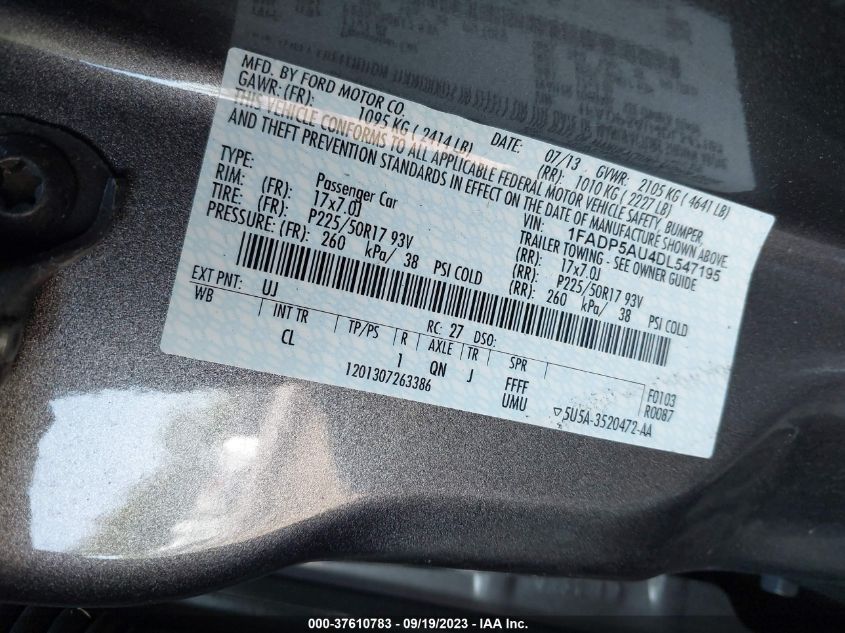 2013 FORD C-MAX HYBRID SE - 1FADP5AU4DL547195