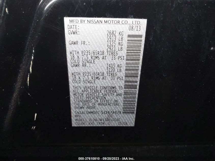 2014 INFINITI QX60 - 5N1AL0MM0EC506969