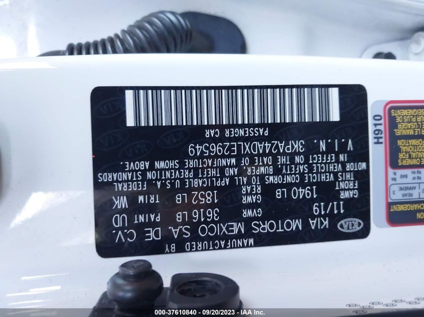 2020 KIA RIO LX - 3KPA24ADXLE296549