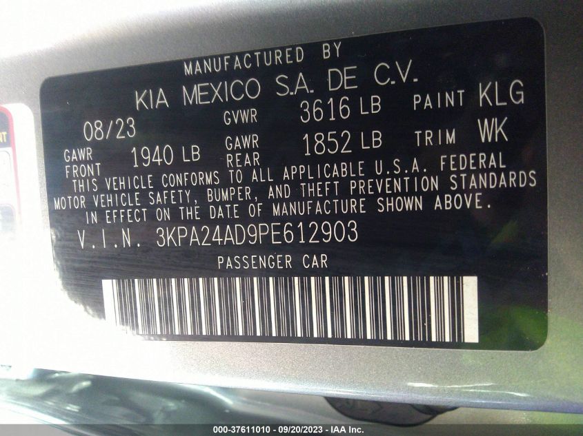 2023 KIA RIO S - 3KPA24AD9PE612903