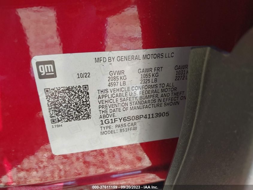2023 CHEVROLET BOLT EUV LT - 1G1FY6S08P4113905