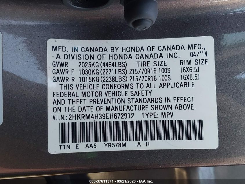 2014 HONDA CR-V LX - 2HKRM4H39EH672912