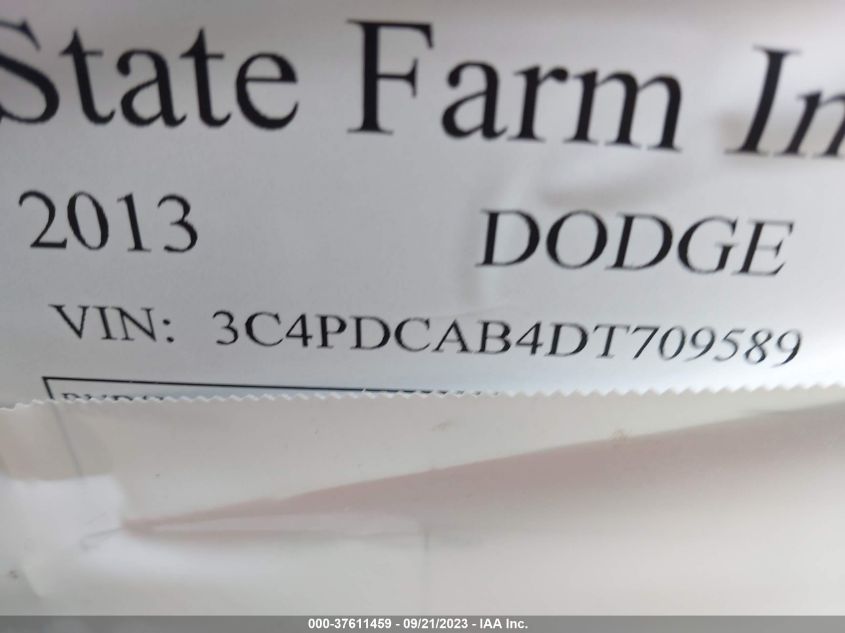 2013 DODGE JOURNEY AMERICAN VALUE PKG - 3C4PDCAB4DT709589