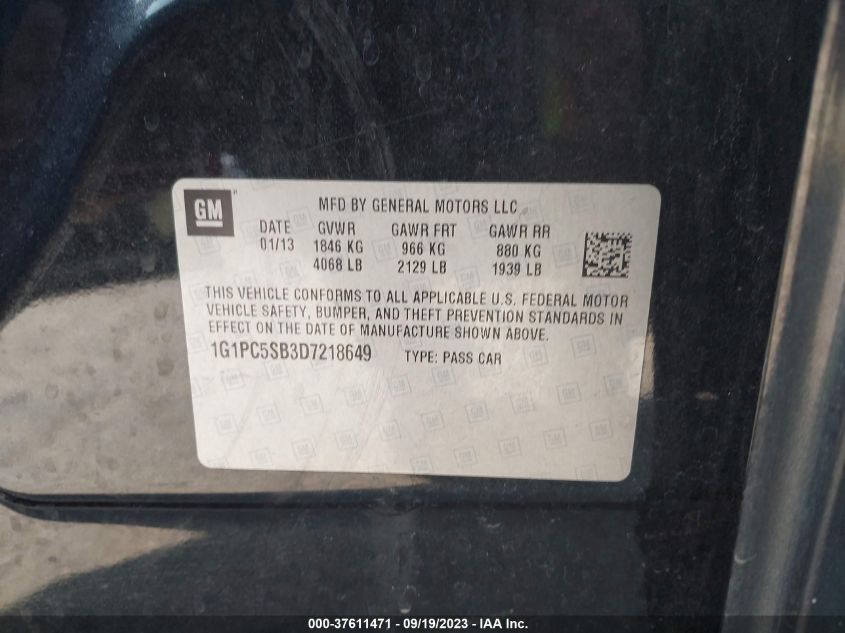 2013 CHEVROLET CRUZE 1LT - 1G1PC5SB3D7218649