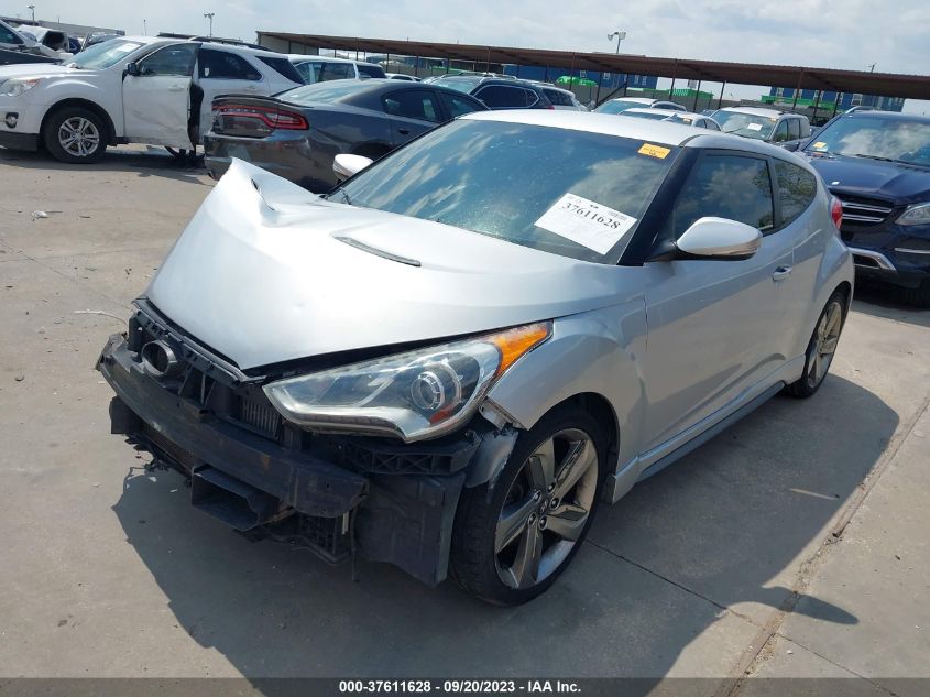 2013 HYUNDAI VELOSTER TURBO W/BLACK INT - KMHTC6AE0DU130873