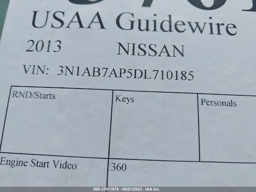 2013 NISSAN SENTRA SL - 3N1AB7AP5DL710185