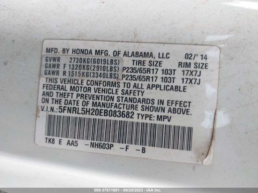 2014 HONDA ODYSSEY LX - 5FNRL5H20EB083682