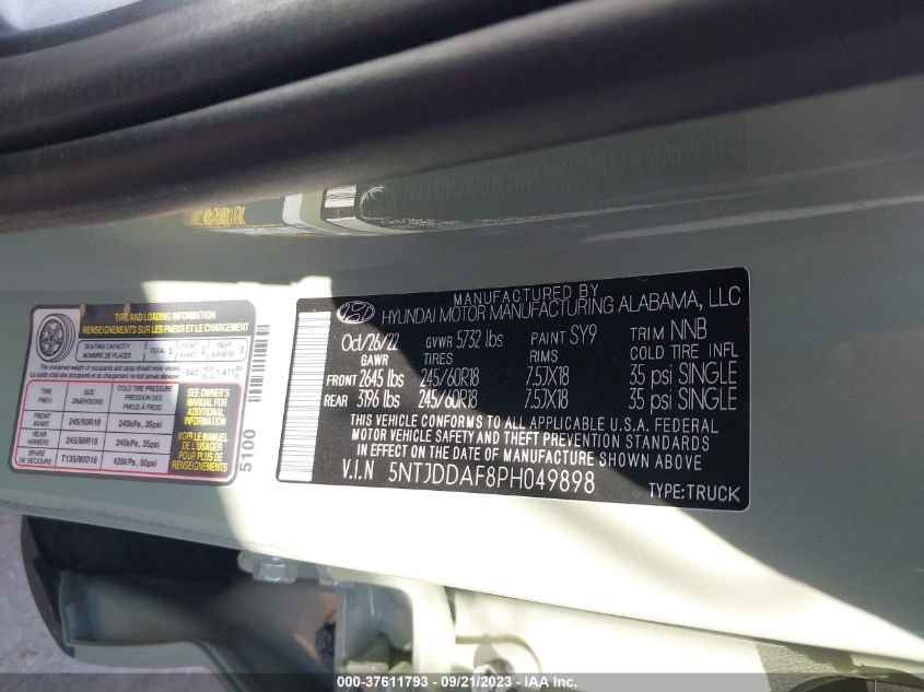 2023 HYUNDAI SANTA CRUZ SEL PREMIUM 5NTJDDAF8PH049898