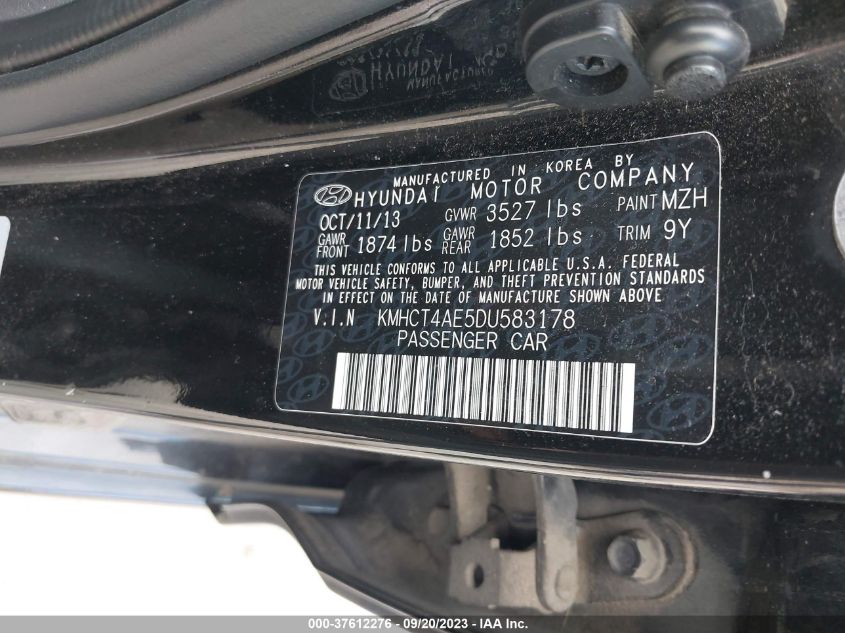 2013 HYUNDAI ACCENT GLS - KMHCT4AE5DU583178