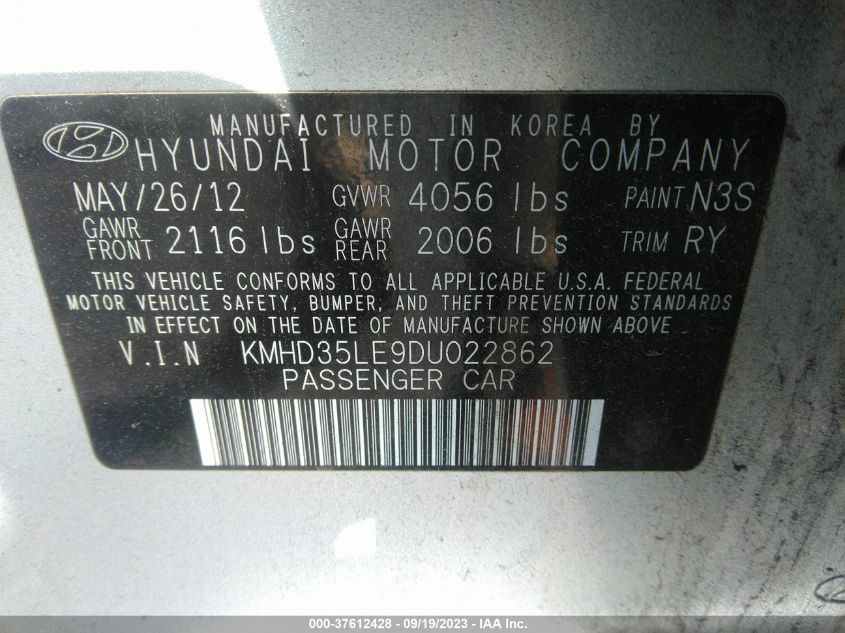 2013 HYUNDAI ELANTRA GT - KMHD35LE9DU022862