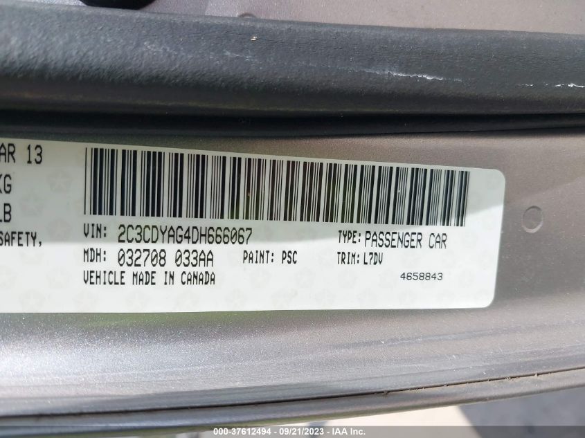 2013 DODGE CHALLENGER SXT - 2C3CDYAG4DH666067