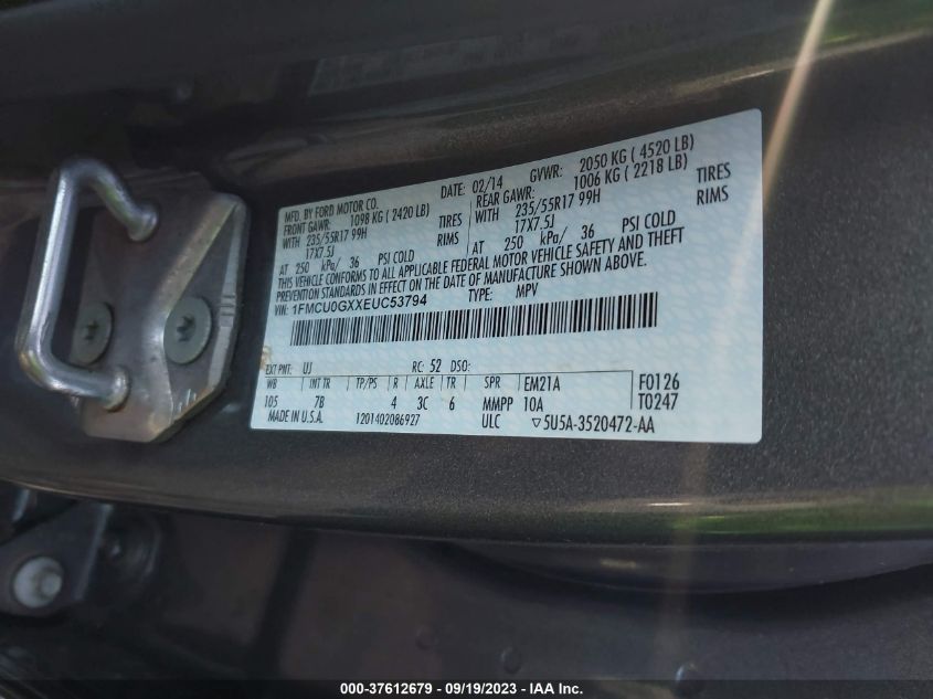 2014 FORD ESCAPE SE - 1FMCU0GXXEUC53794