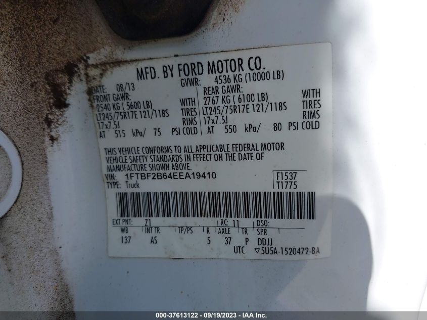 2014 FORD SUPER DUTY F-250 SRW XL/XLT - 1FTBF2B64EEA19410