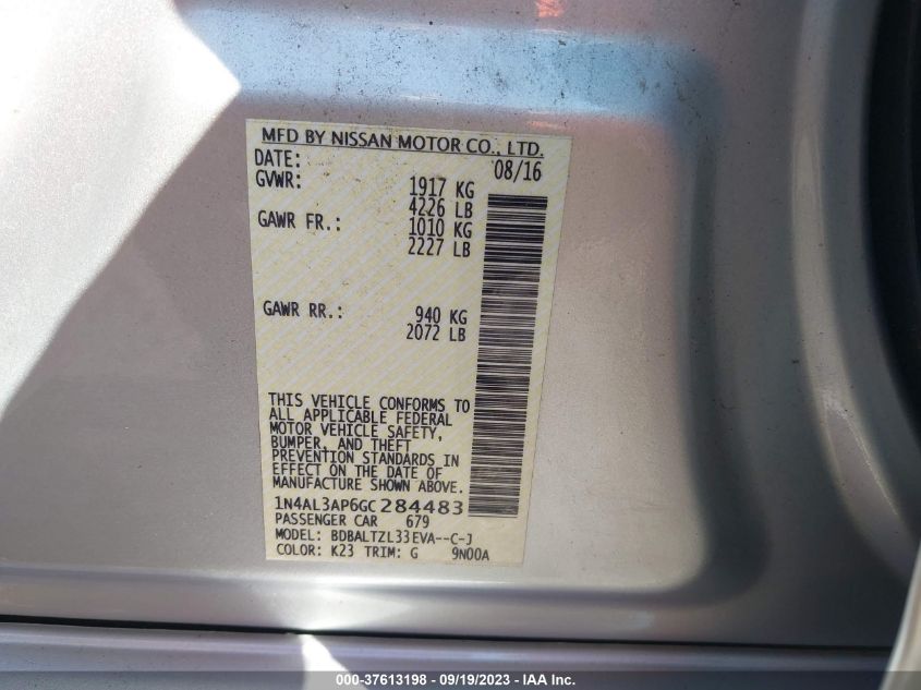 2016 NISSAN ALTIMA 2.5 SL - 1N4AL3AP6GC284483