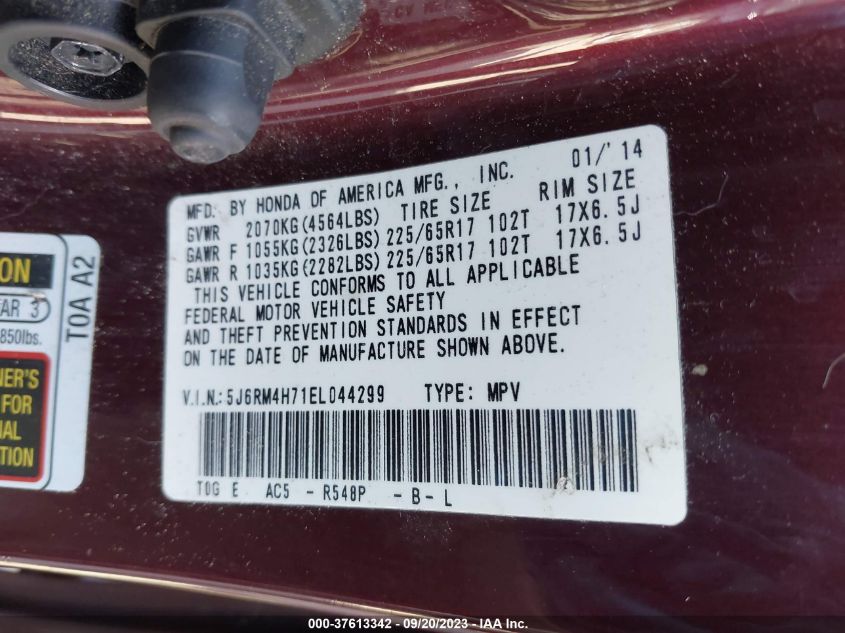 2014 HONDA CR-V EX-L - 5J6RM4H71EL044299