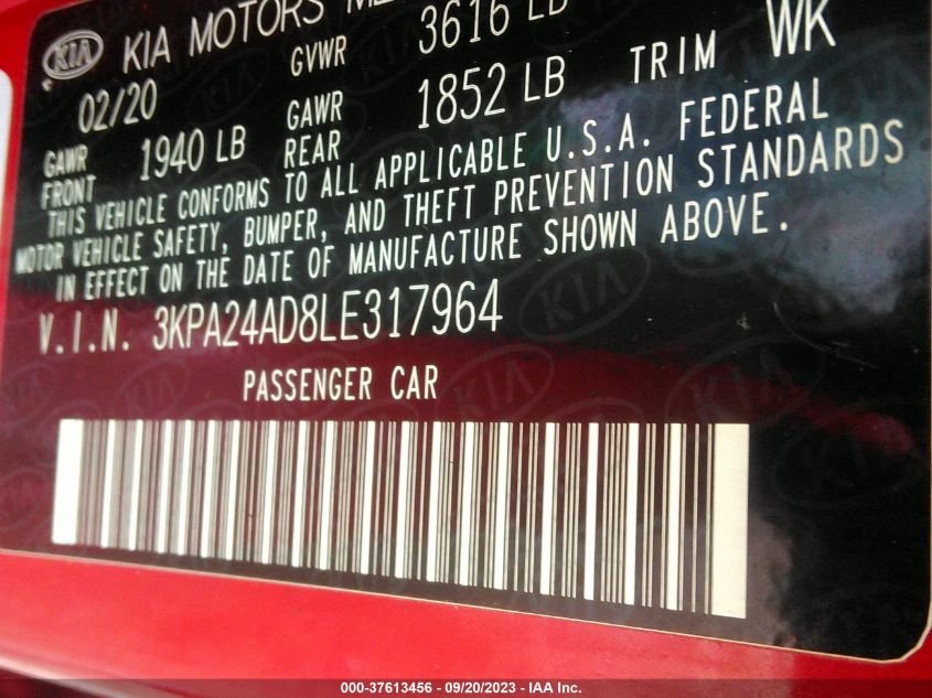 2020 KIA RIO LX/S - 3KPA24AD8LE317964