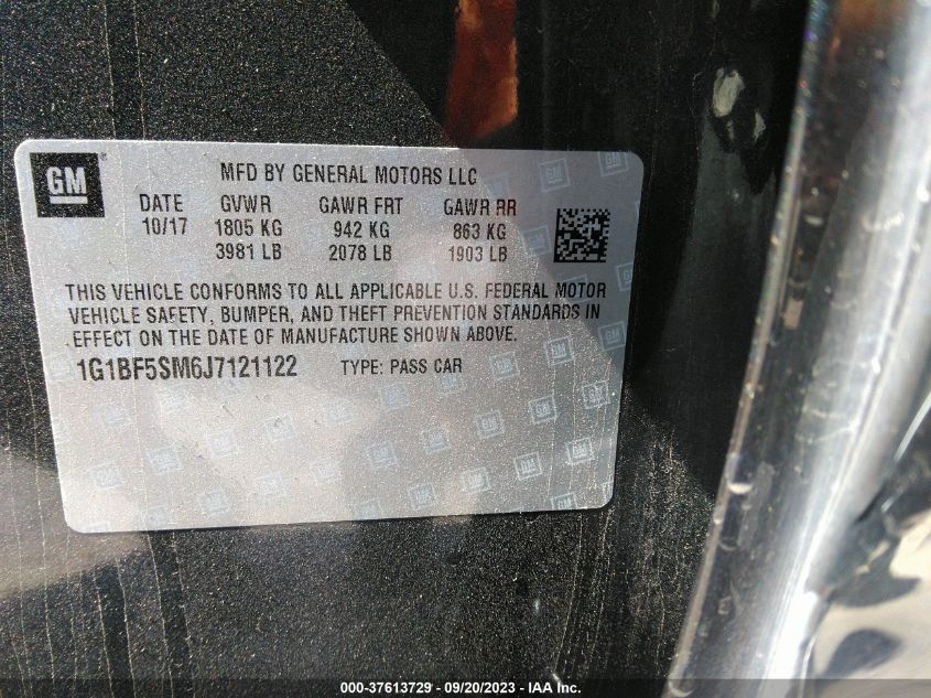 2018 CHEVROLET CRUZE PREMIER - 1G1BF5SM6J7121122