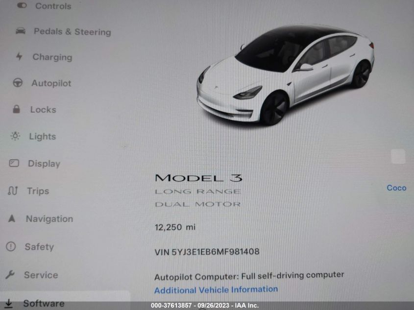 2021 TESLA MODEL 3 LONG RANGE - 5YJ3E1EB6MF981408