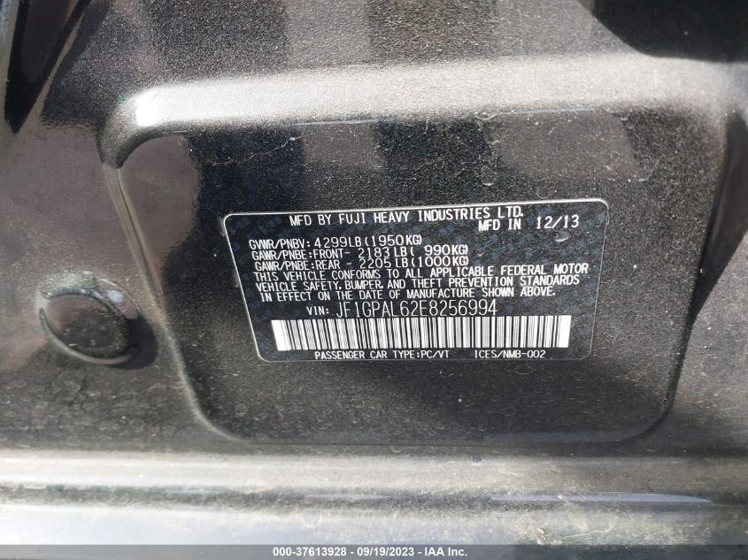 2014 SUBARU IMPREZA WAGON 2.0I SPORT PREMIUM - JF1GPAL62E8256994
