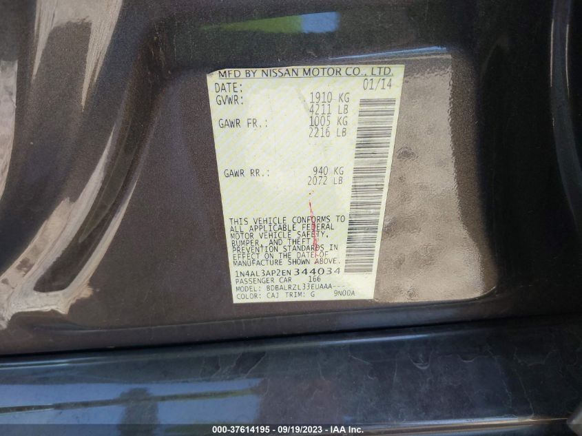 2014 NISSAN ALTIMA 2.5 - 1N4AL3AP2EN344034