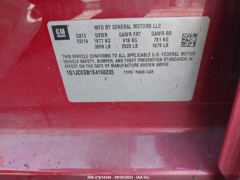 2014 CHEVROLET SONIC LT - 1G1JC6SB3E4668235