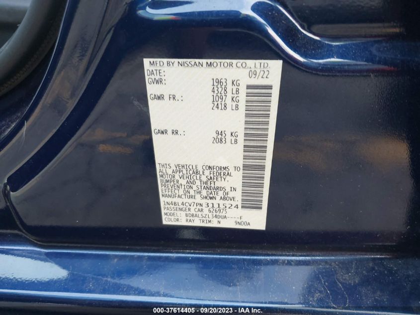 2023 NISSAN ALTIMA SR - 1N4BL4CV7PN311524