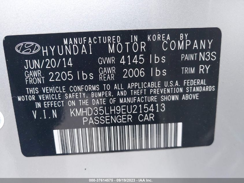 2014 HYUNDAI ELANTRA GT - KMHD35LH9EU215413
