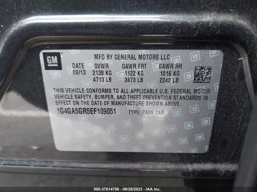 2014 BUICK LACROSSE BASE - 1G4GA5GR5EF109051