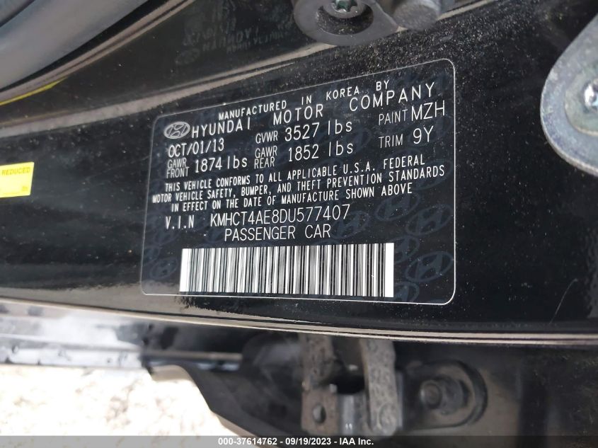 2013 HYUNDAI ACCENT GLS - KMHCT4AE8DU577407