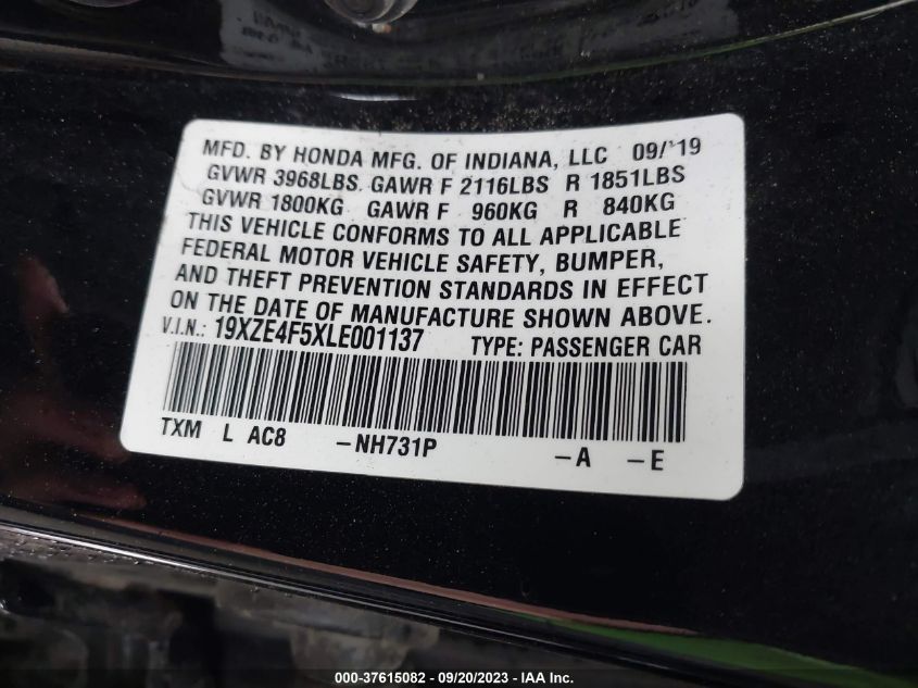 2020 HONDA INSIGHT EX - 19XZE4F5XLE001137