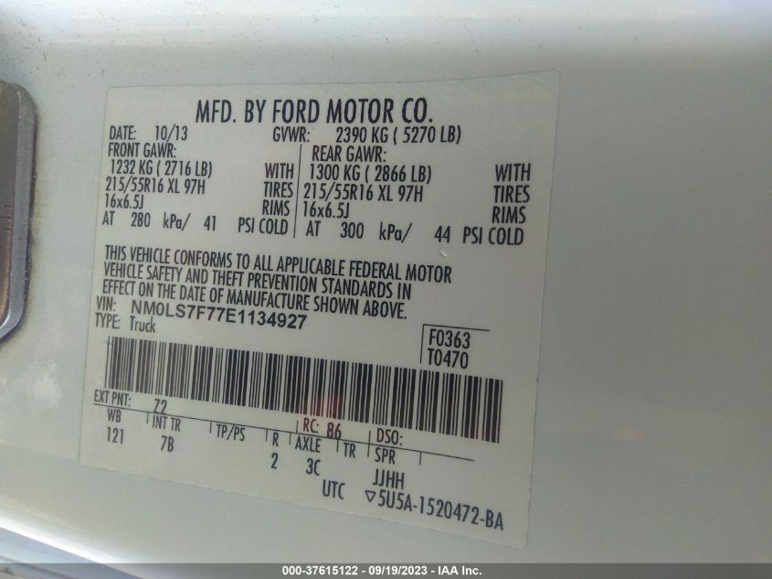 2014 FORD TRANSIT CONNECT XLT - NM0LS7F77E1134927