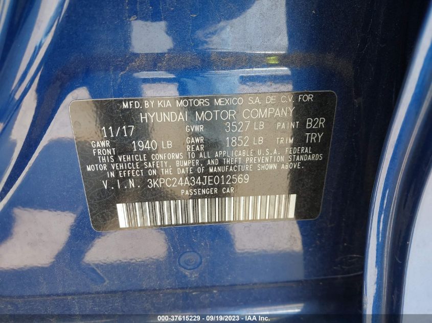2018 HYUNDAI ACCENT SEL - 3KPC24A34JE012569