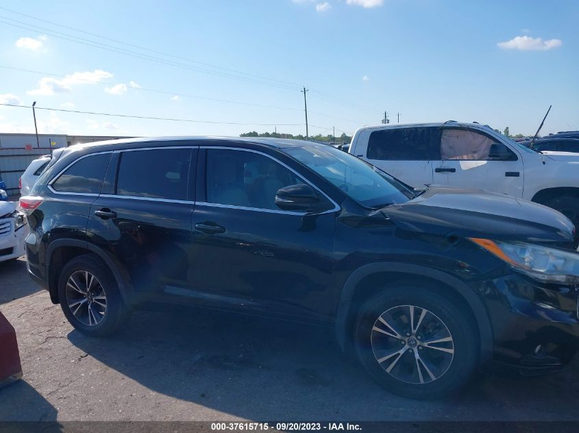 2016 TOYOTA HIGHLANDER XLE - 5TDJKRFH6GS243884
