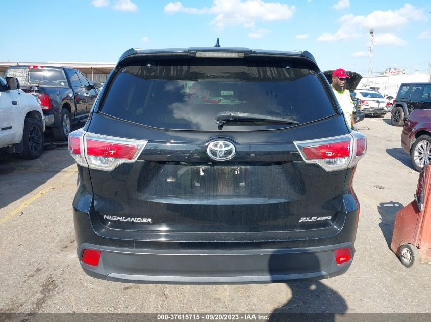 2016 TOYOTA HIGHLANDER XLE - 5TDJKRFH6GS243884