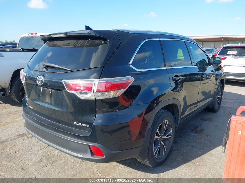2016 TOYOTA HIGHLANDER XLE - 5TDJKRFH6GS243884
